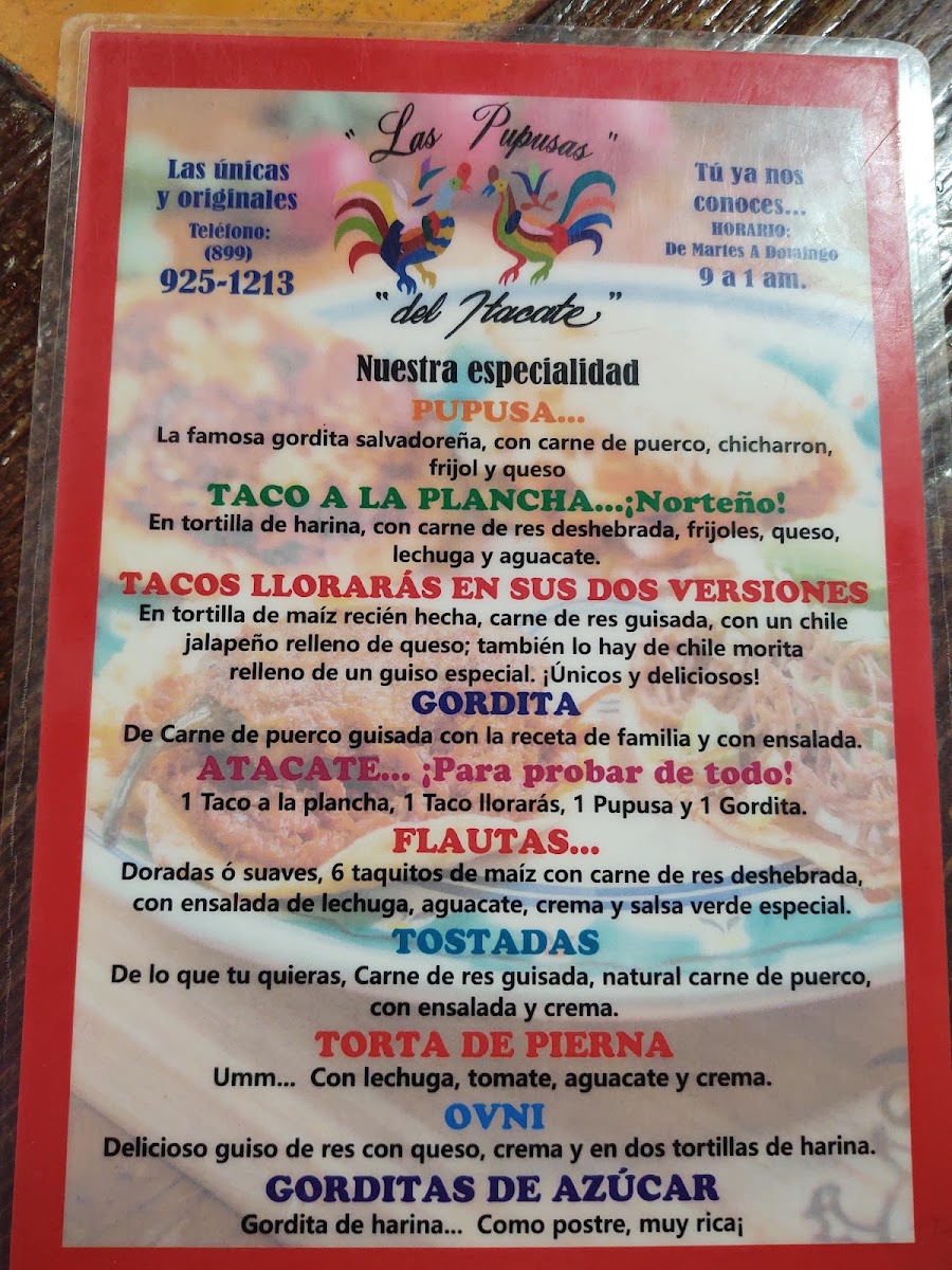 Las Pupusas del Itacate Menu - Image 2