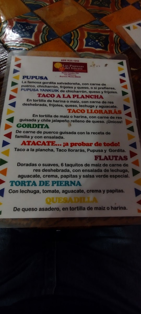Las Pupusas del Itacate Menu - Image 6
